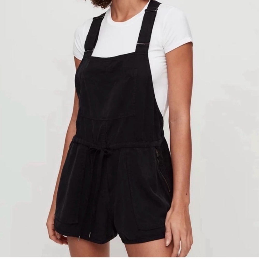 Aritzia Wilfred Free Women's Beatriz Black Overalls Romper Small Boho Chic